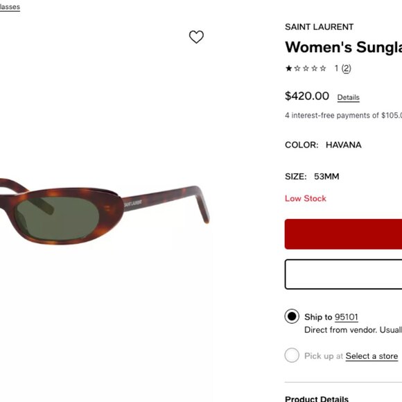 YSL Sunglasses, SL 557 Shade, Havana - Picture 8 of 8